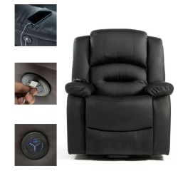 FAUTEUIL RELEVEUR MASSANT CHAUFFANT NOIR