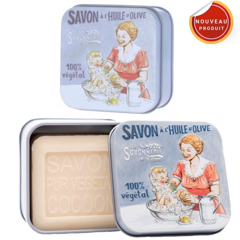 SAVON BOITE METAL " BEBE ET MAMAN " 100g