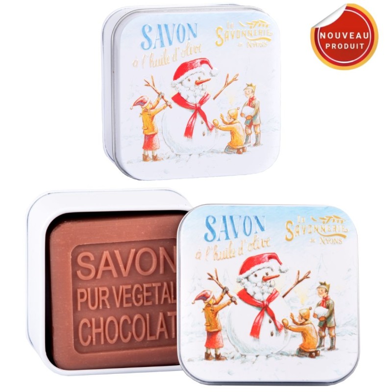 SAVON BOITE METAL NOEL 3 BONHOMME DE NEIGE