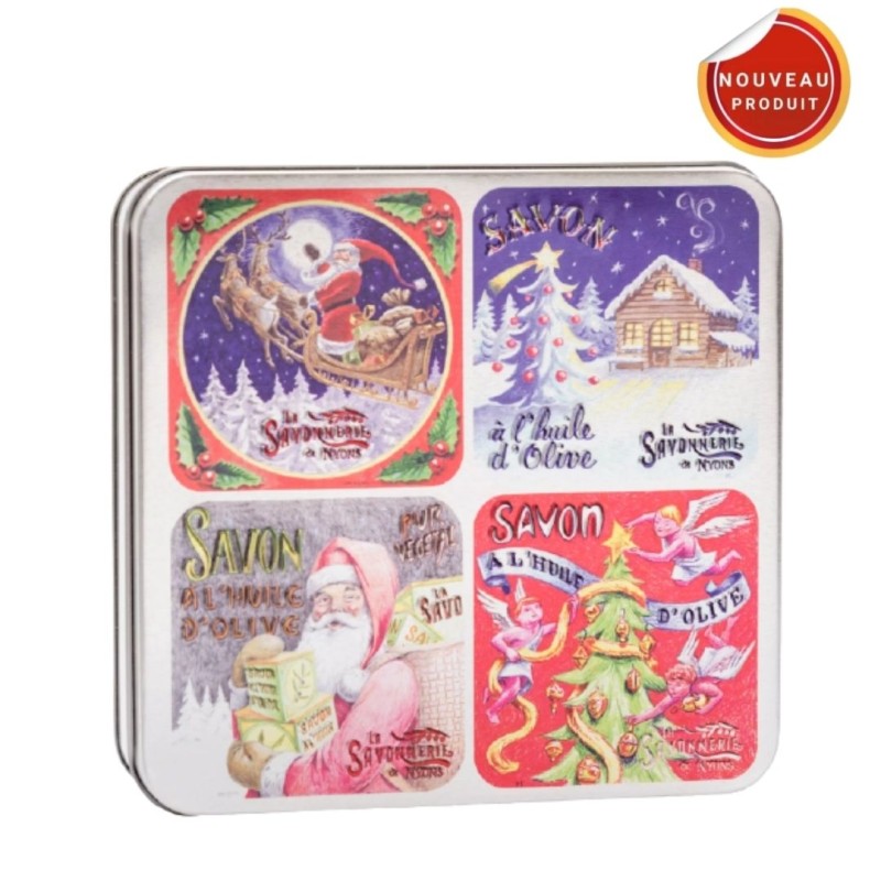 SAVON BOITE METAL 4 SAVONS NOEL 3