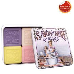 SAVON BOITE METAL 4 SAVONS LE BAIN