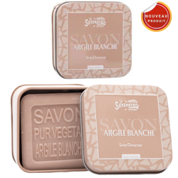 SAVON BOITE METAL BIEN ARGILE BLANCHE