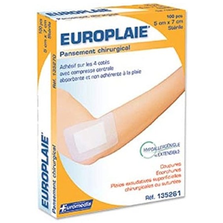 EUROPLAIE PANSEMENTS 5X7.2CM BOITE DE100