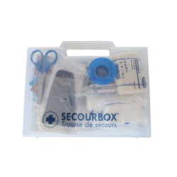 TROUSSE DE SECOURS 4 PERS  PP SS SUPPORT MURAL REMPLIE