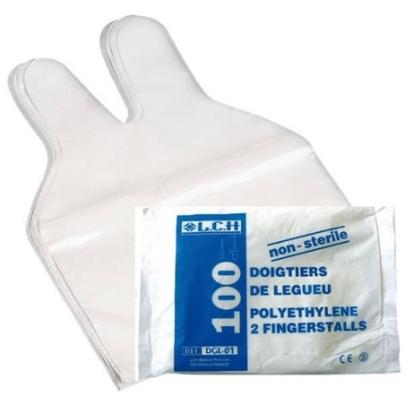 DOIGTIER POLYETHYLENE 2 DOIGTS SACHET DE 100 COMED