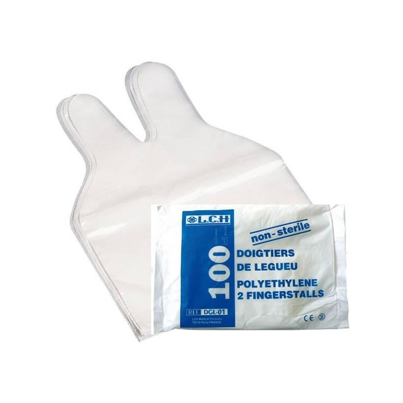 DOIGTIER POLYETHYLENE 2 DOIGTS SACHET DE 100 COMED