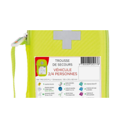 TROUSSE DE SECOURS VEHICULE 2/4 PERS PU JAUNE