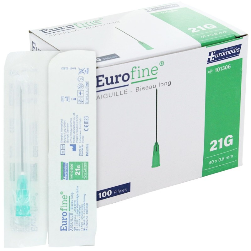 AIGUILLE EUROFINE 40X0.8 MM VERTE BTE 100