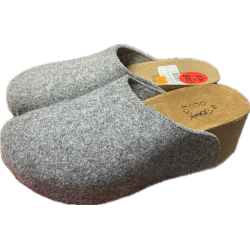 MULE TALON COMPENSE TEXTILE GRIS