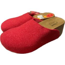 MULE TALON COMPENSE TEXTILE ROUGE