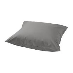 TAIE  D'OREILLER PORTEFEUILLE GRIS 60X60 CM