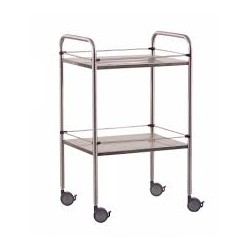 Guéridon inox 2 plateaux