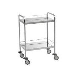 Guéridon inox 2 plateaux