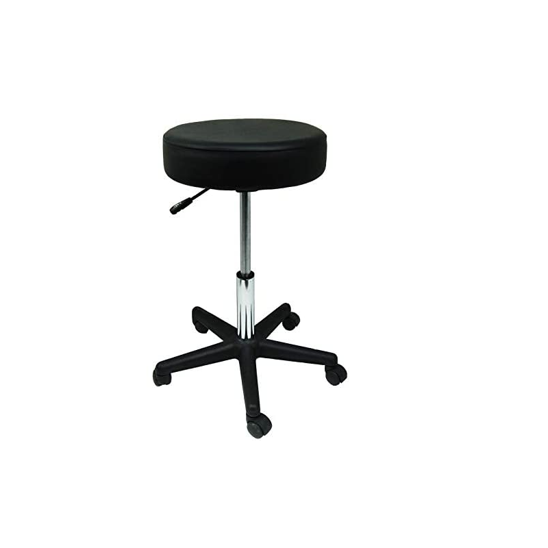 Tabouret cronos SS Dossier pied ABS roulette noir