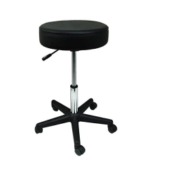 Tabouret cronos SS Dossier pied ABS roulette noir