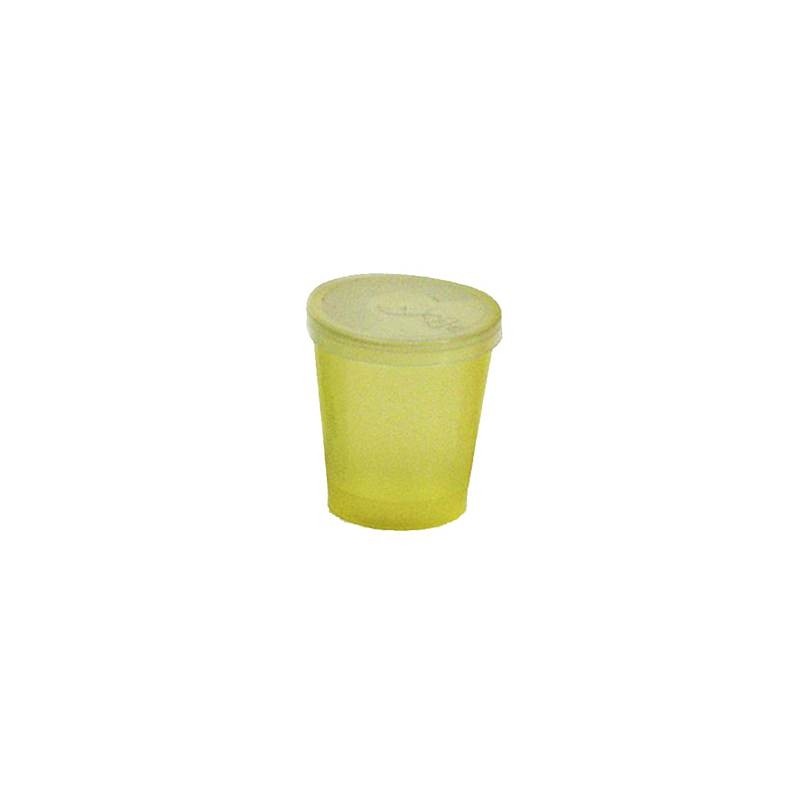 GOBELET GRADUE AVEC COUVERCLE JAUNE 30ML X 100